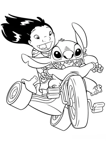 desenho stitch para colorir com angel