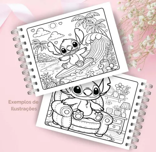 desenho stitch vs angel para colorir