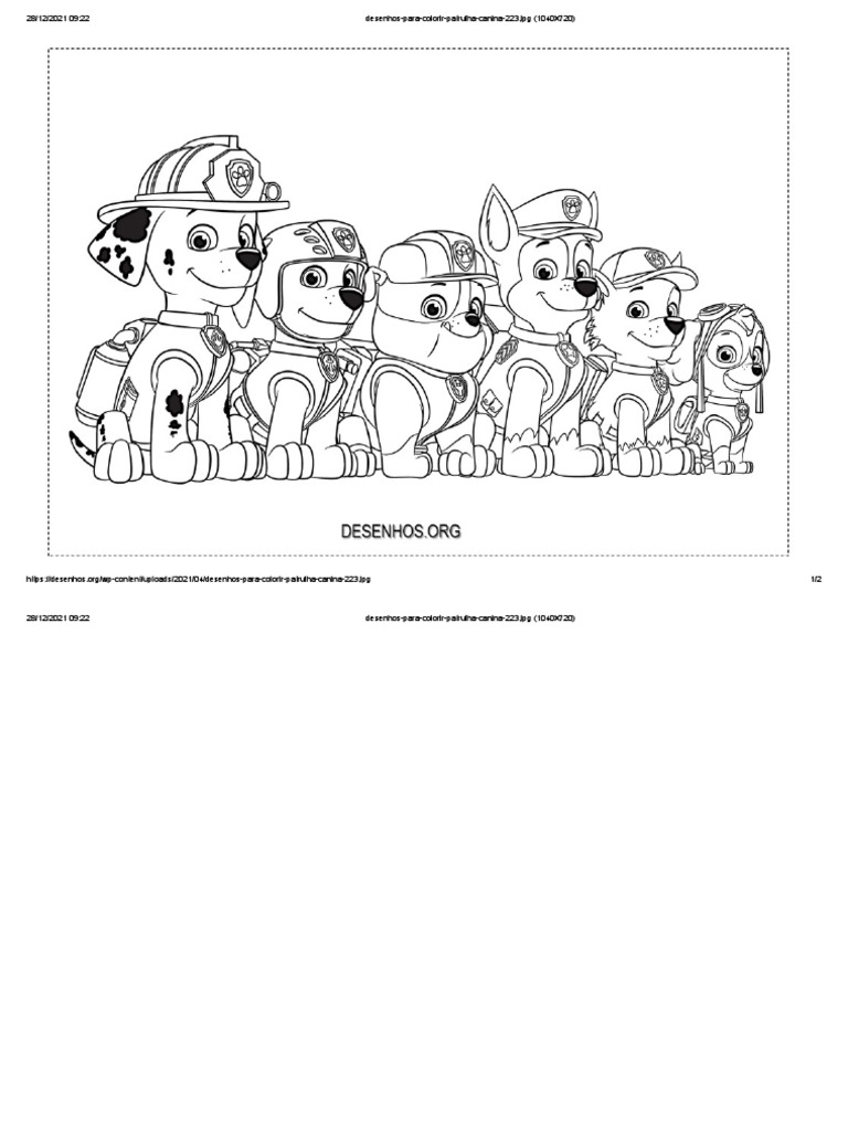 desenhos patrulha canina para colorir online