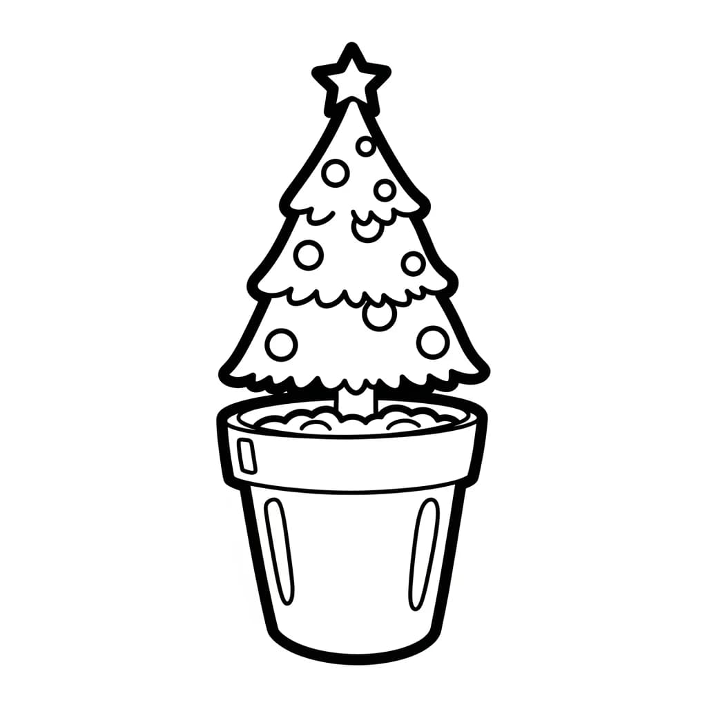 árvore de natal com presentes para colorir