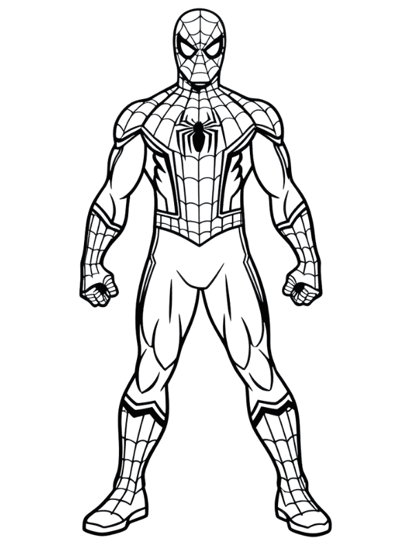 homem aranha em preto e branco para colorir