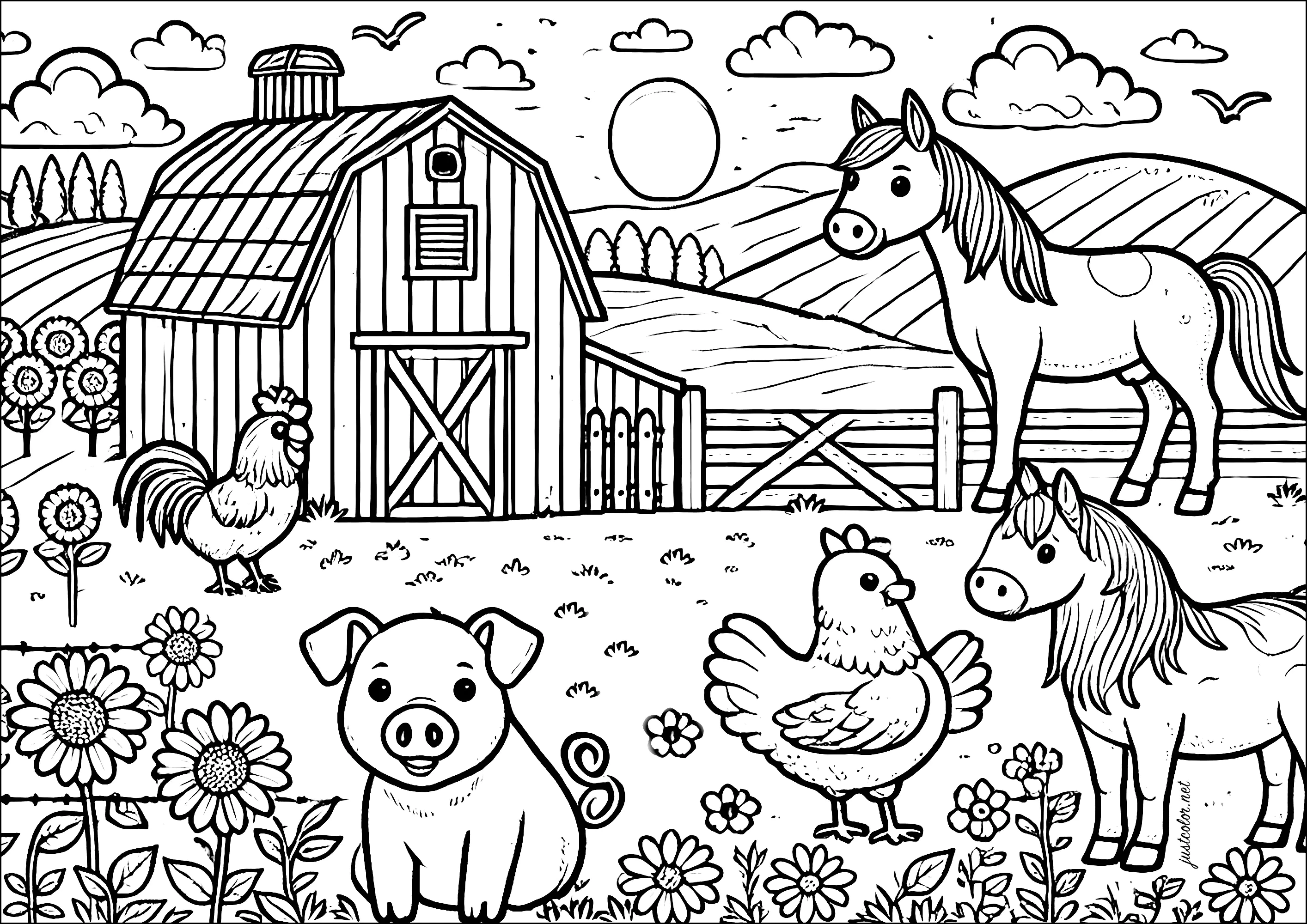 desenhos de animais de fazenda para imprimir