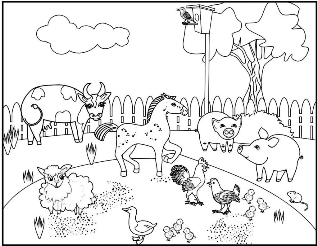 imprimir desenhos de fazenda para pintar