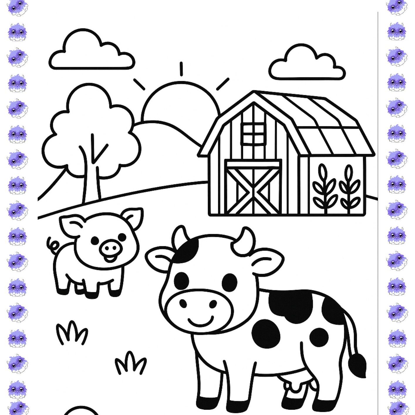 desenhos de fazenda fofos para crianças
