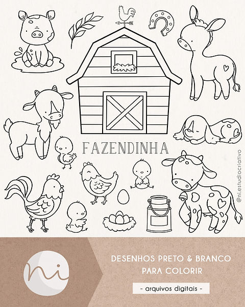 imprimir desenhos de fazenda para pintar