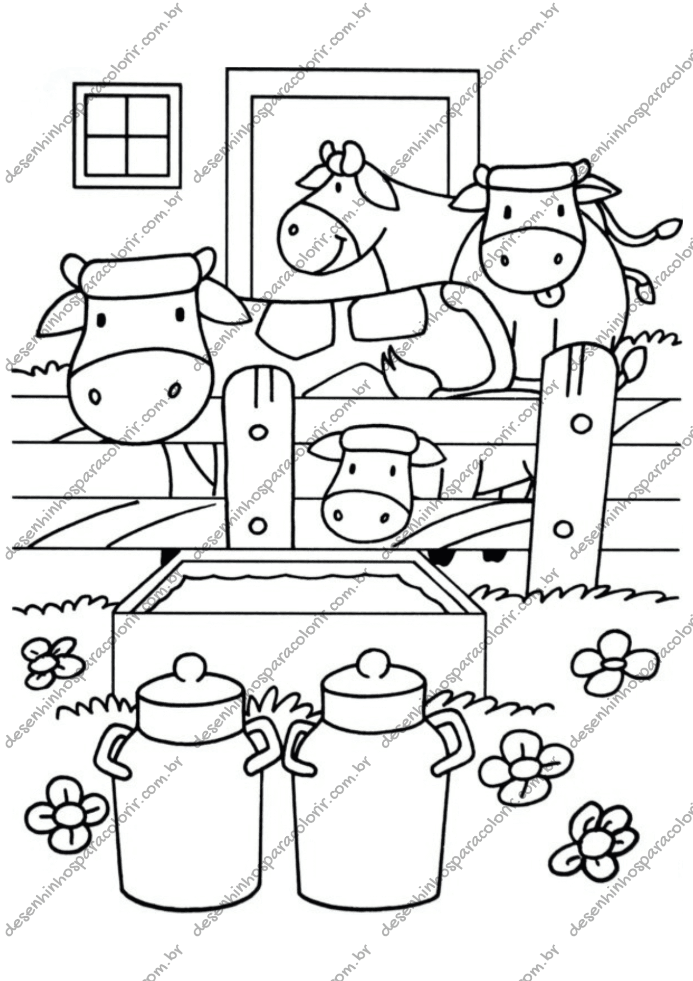 desenhos de fazenda realistas para colorir