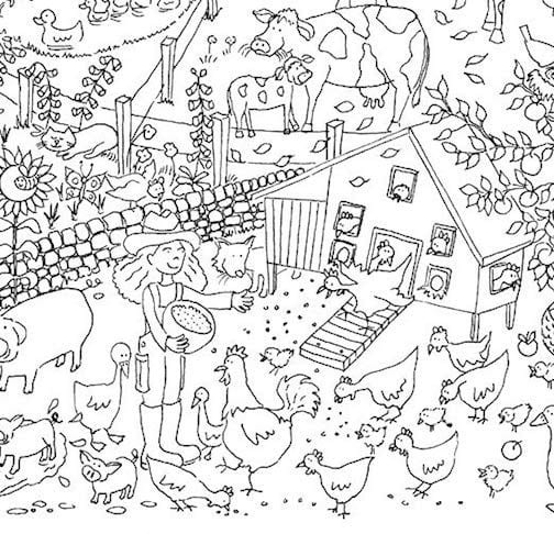 desenhos de fazenda para canetinhas