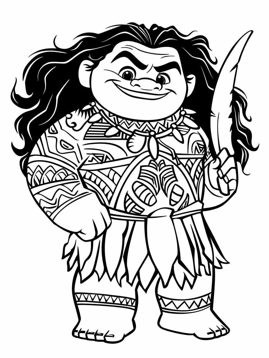 moana e maui para pintar