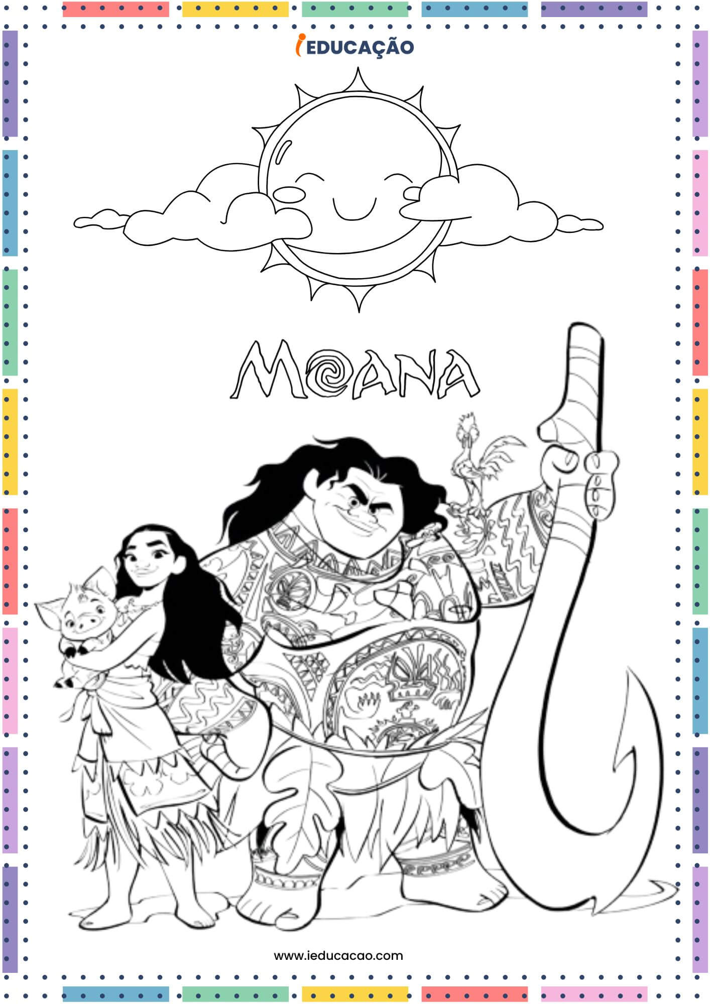 moana e maui printable coloring pages