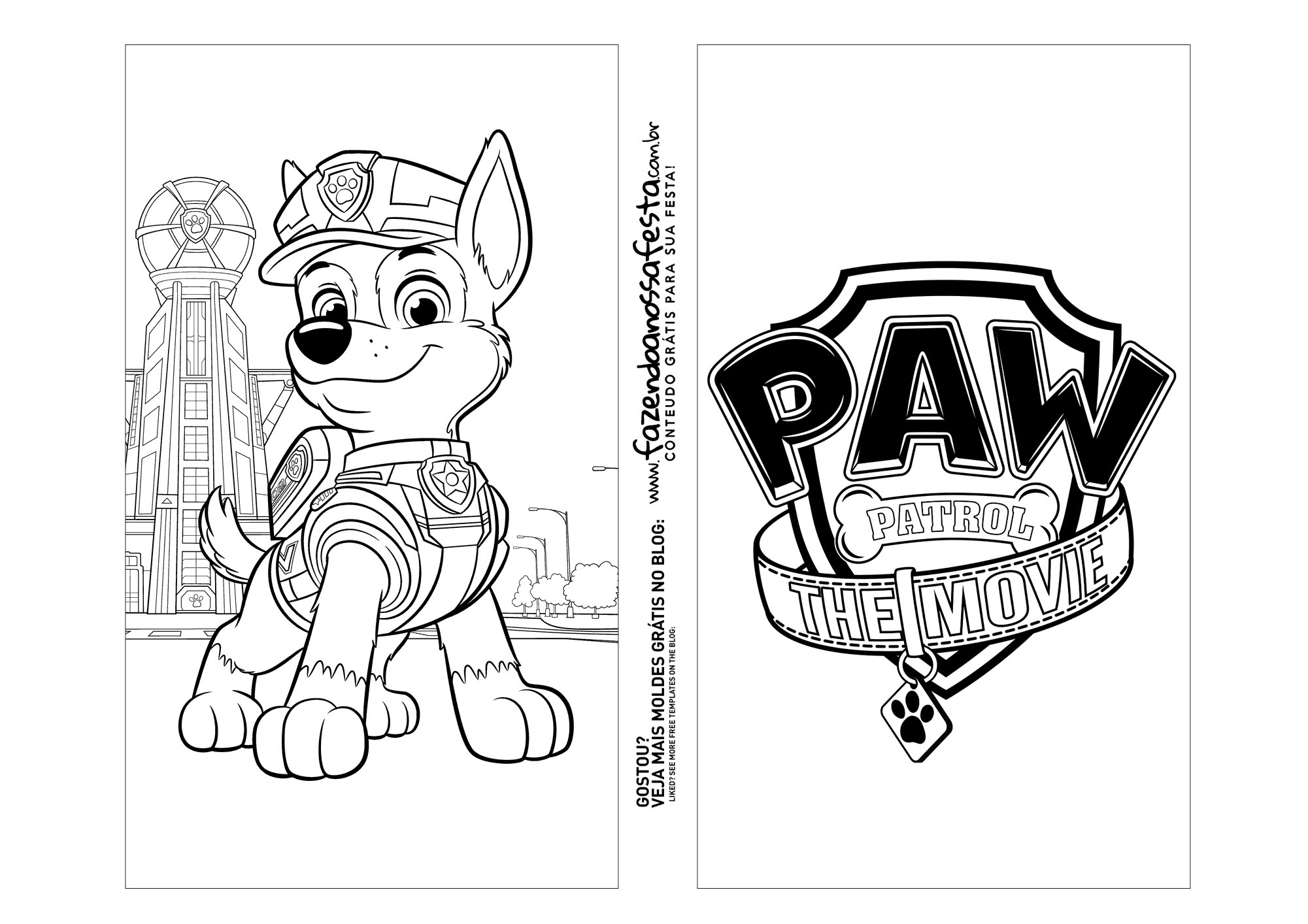 desenho para colorir patrulha canina