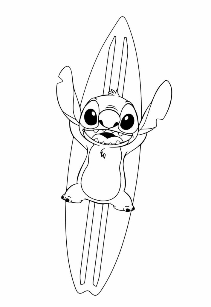 desenho stitch com chapéu de natal para colorir