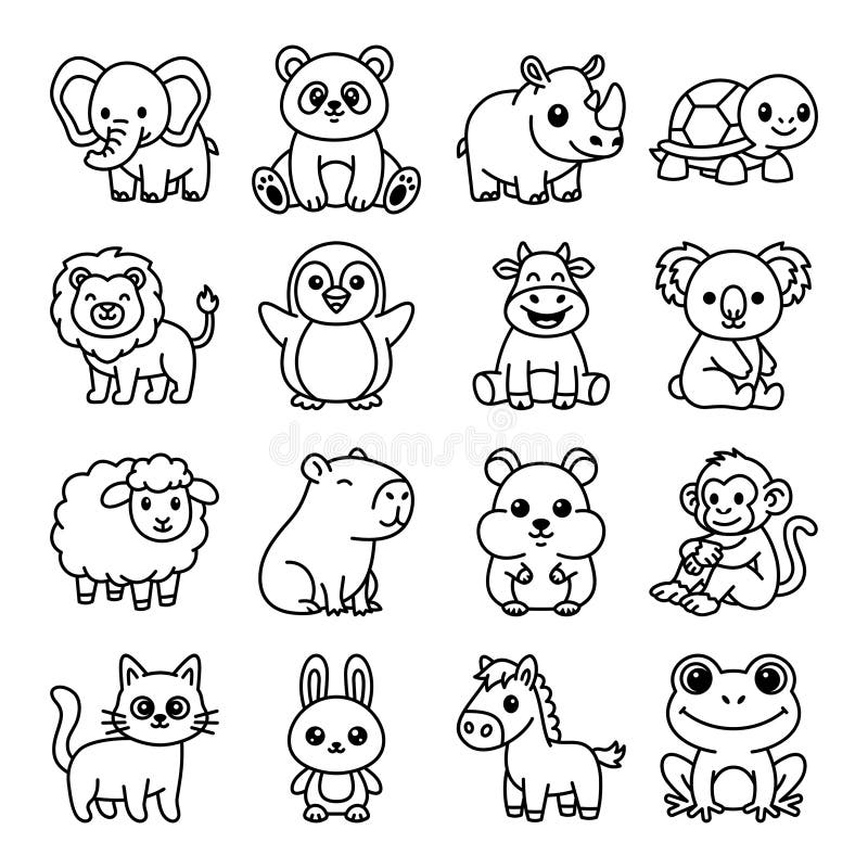 animais fofos para imprimir grátis