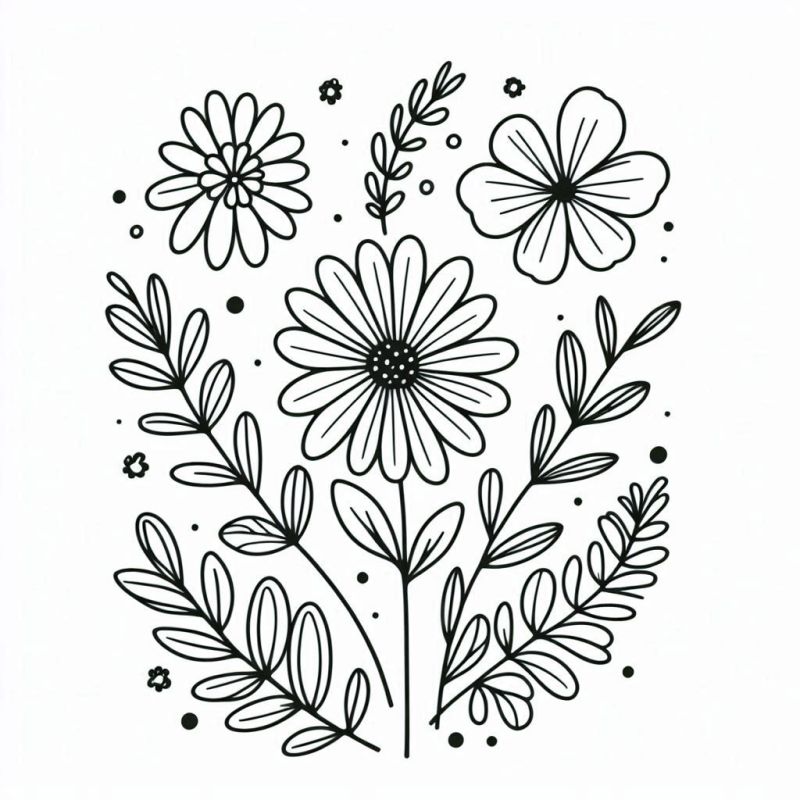 imagens de flores para colorir