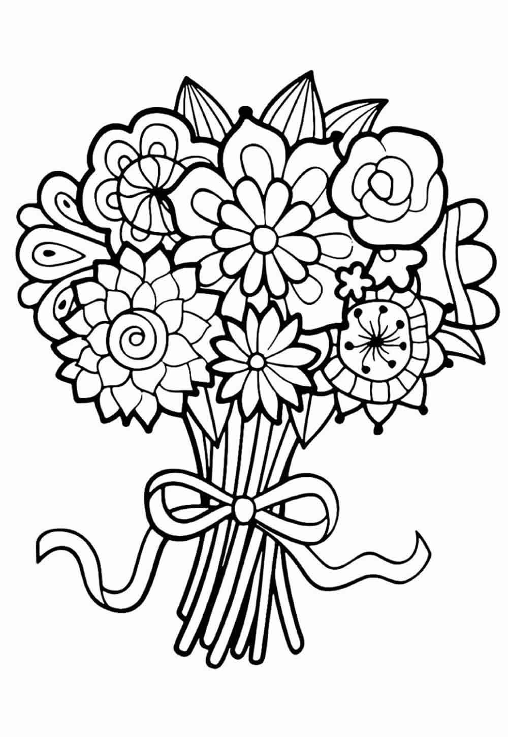 tipos de flores para colorir