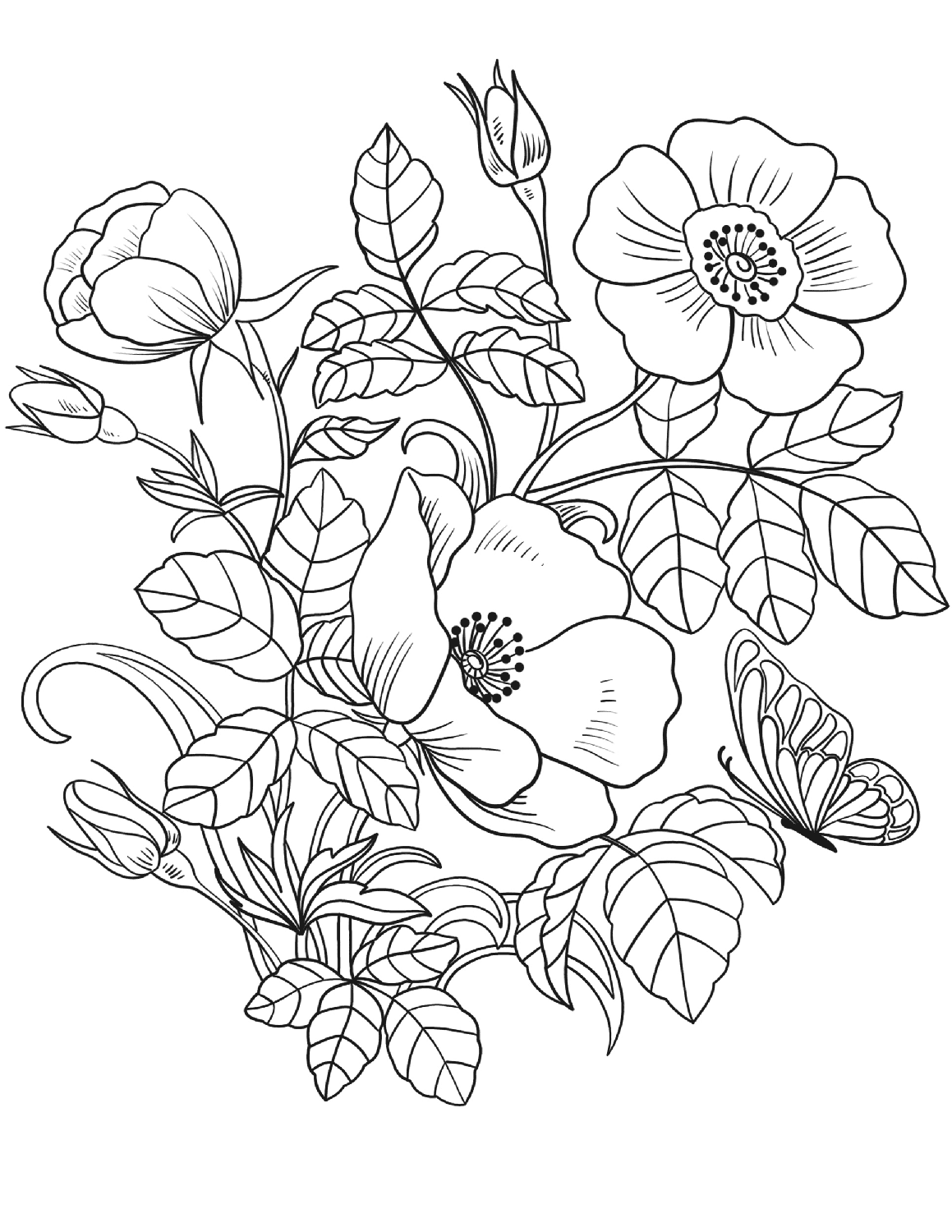 desenhos de flores para lápis de cor