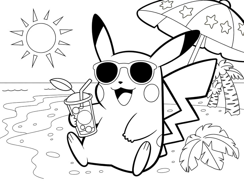 pikachu fofo para colorir