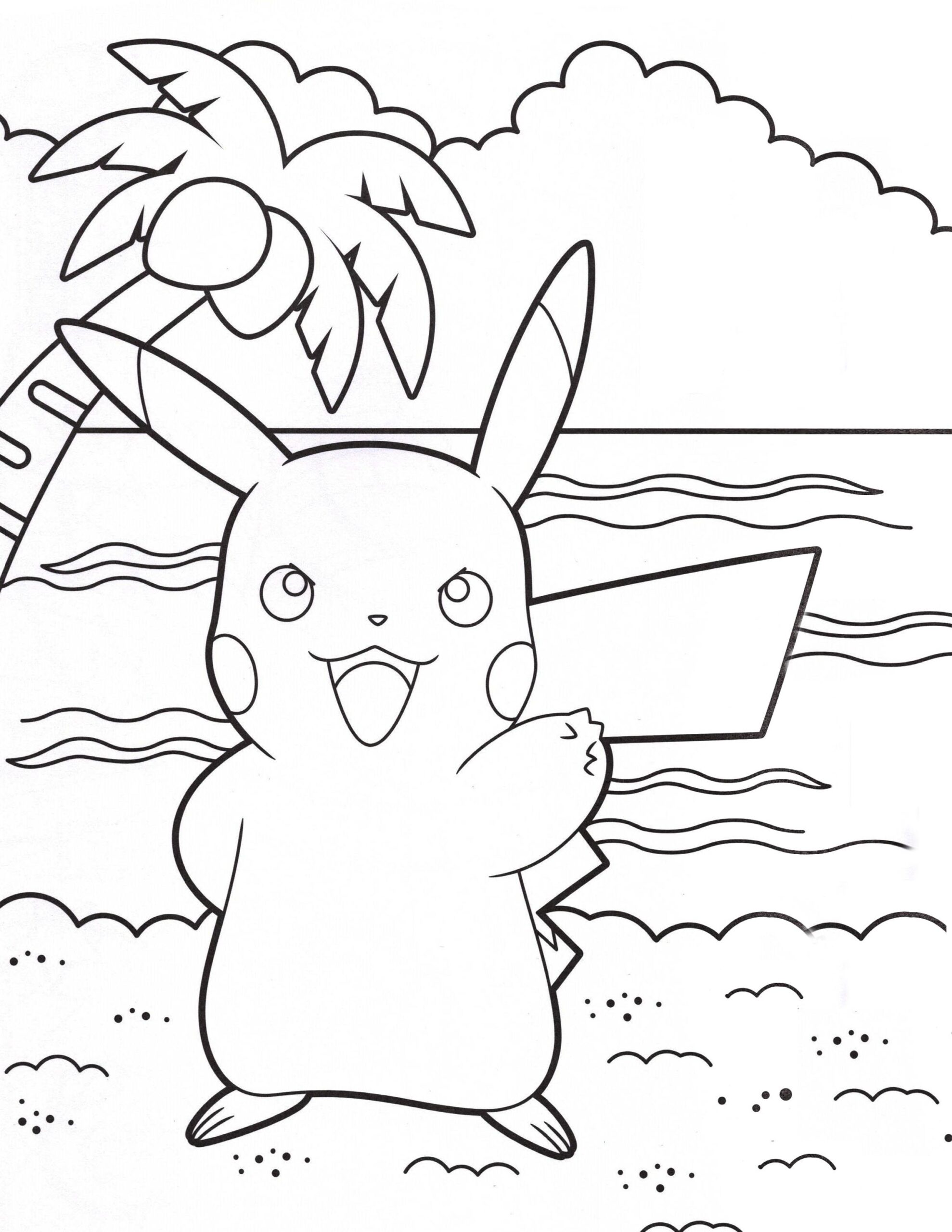 pikachu em png para colorir