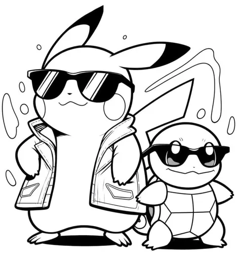 pikachu em png para colorir