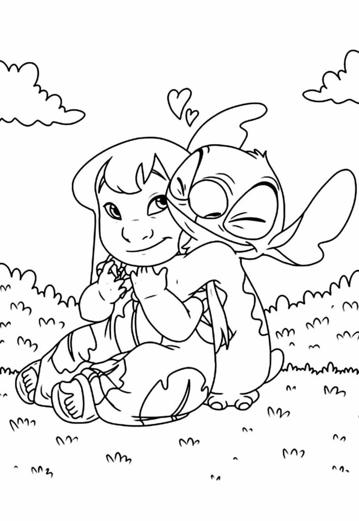 desenho stitch fofo para colorir