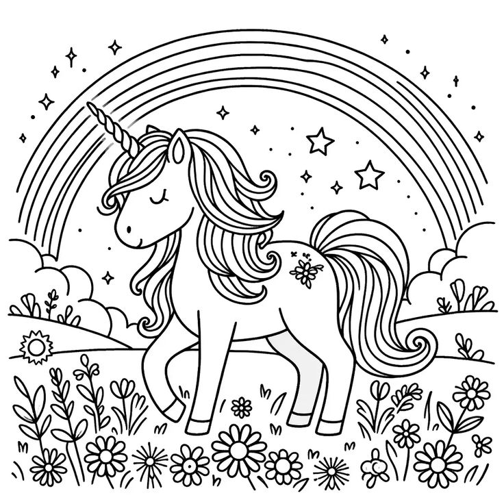 unicórnio realista para colorir