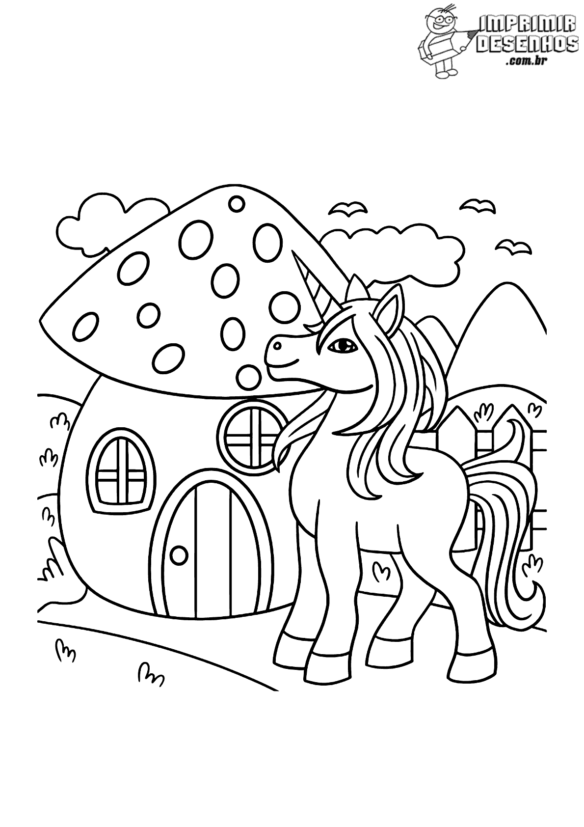 desenhos de unicórnio fofos para colorir