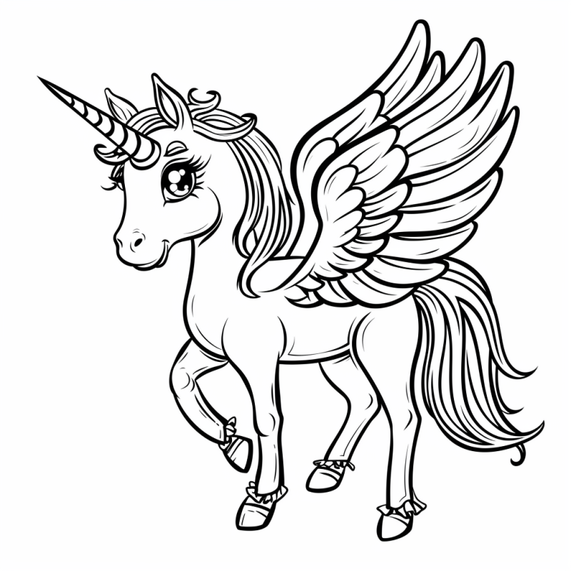 unicórnio realista para colorir