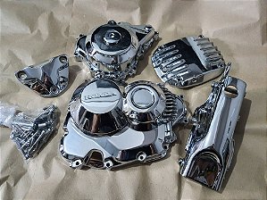 detalhes do motor cromados