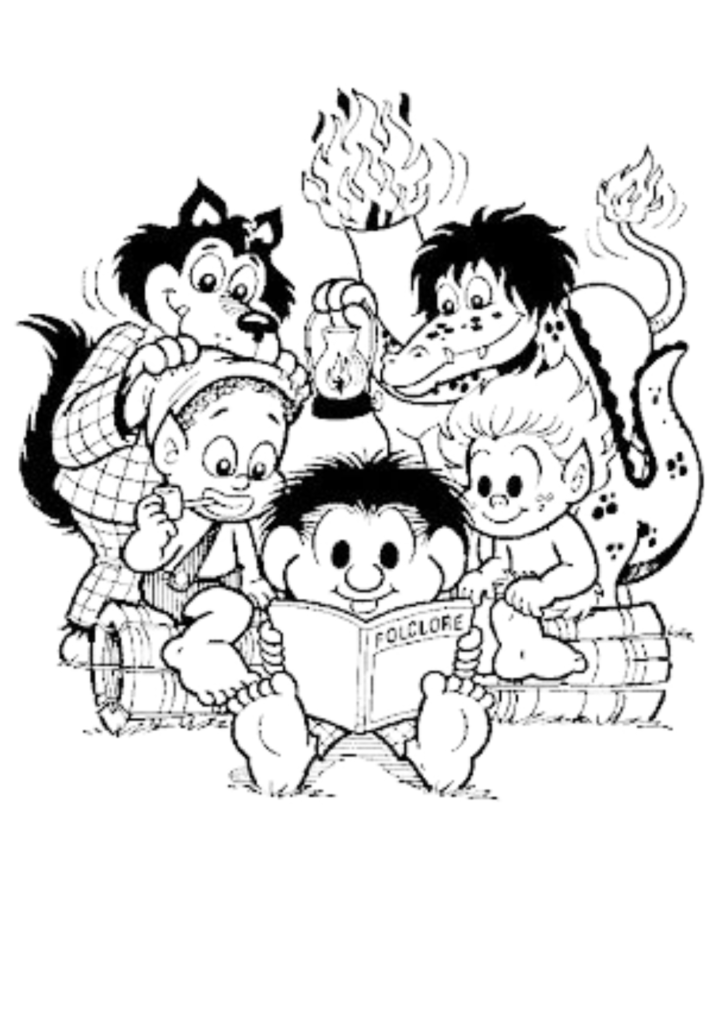 personagens folclore para colorir