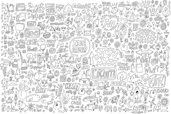 ideias de doodles para iniciantes