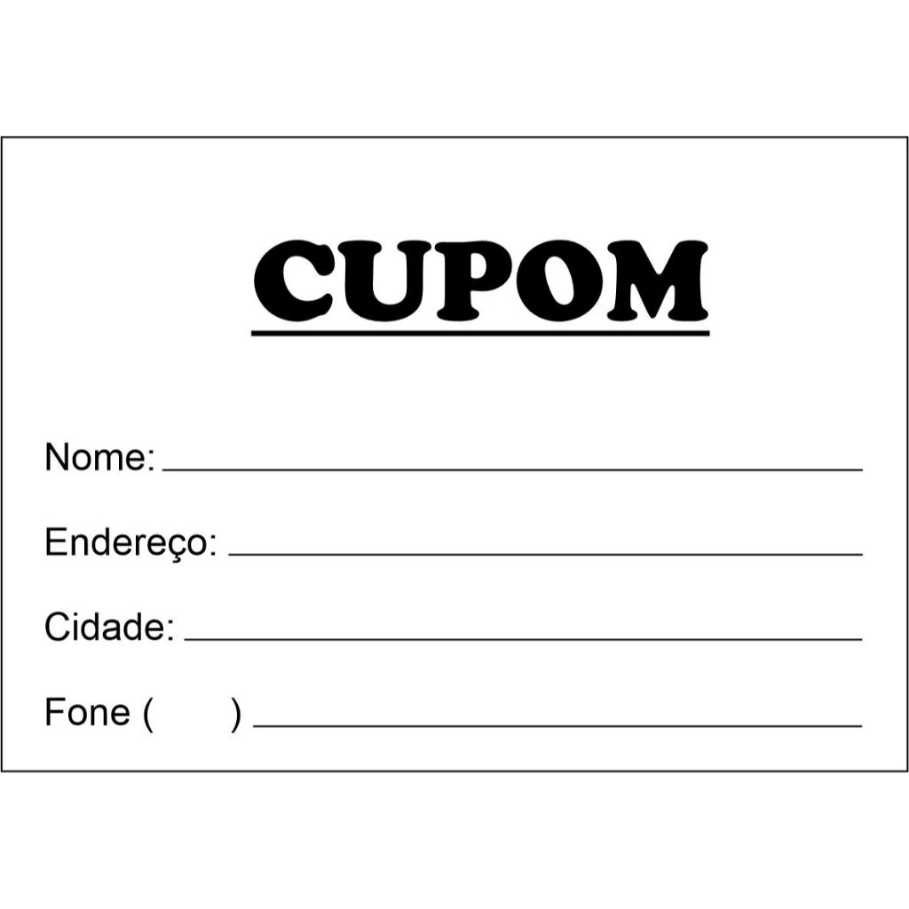 cupom de sorteio