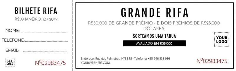 sorteio com canhoto