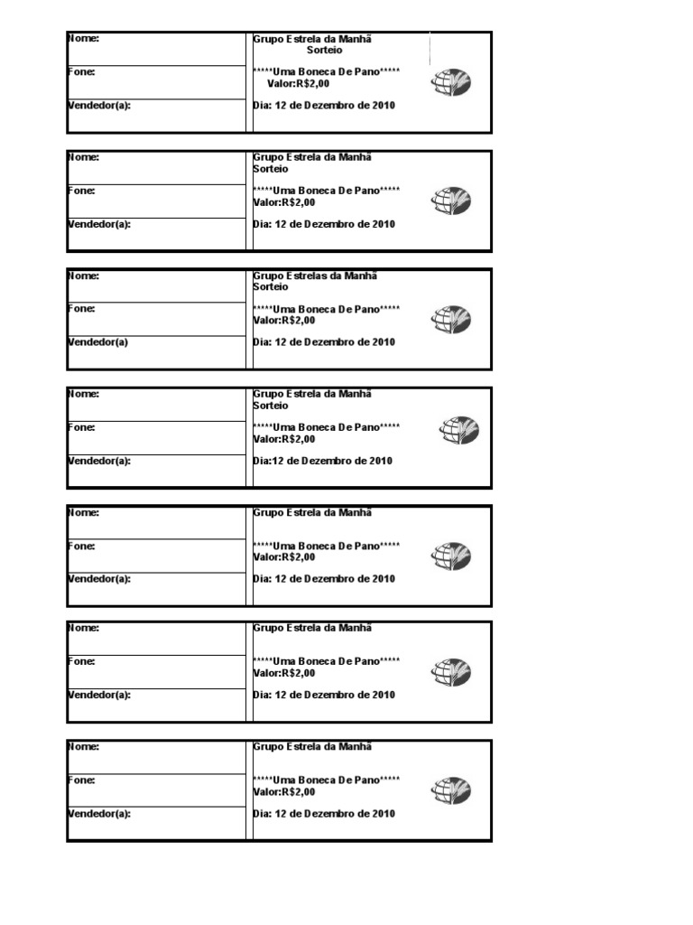 ficha de participação