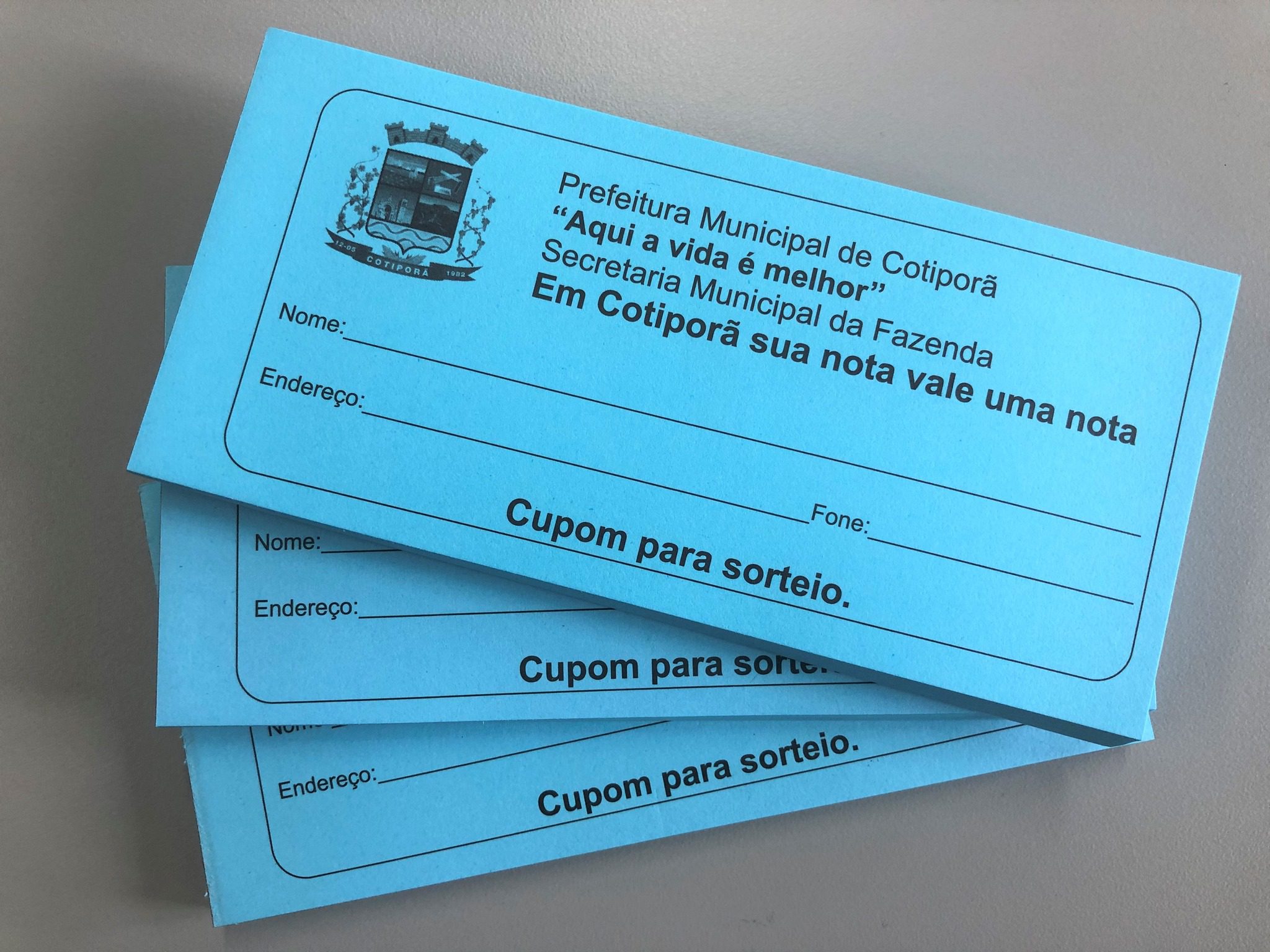 cupom de sorteio