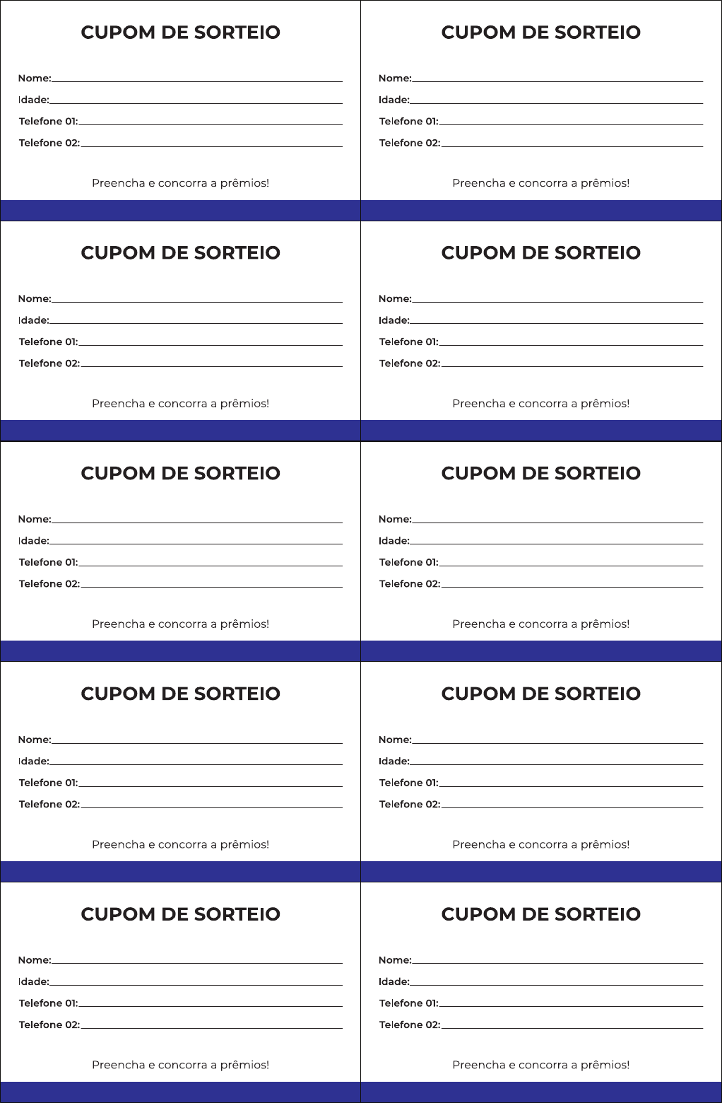 modelo de rifa para imprimir