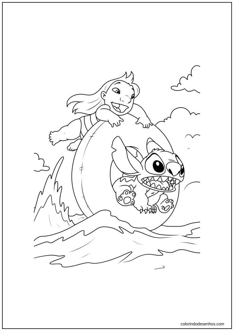 foto do stitch para pintar
