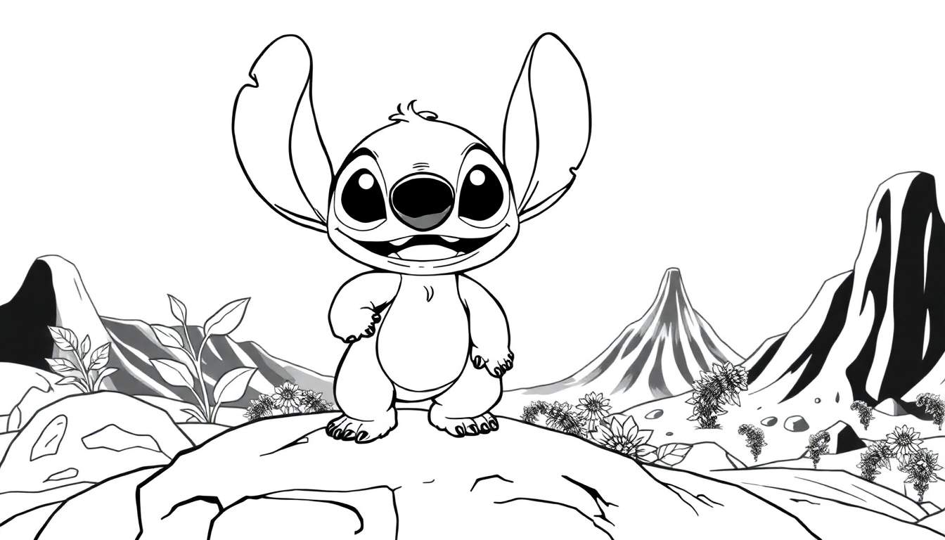 desenho do stitch com asas para colorir