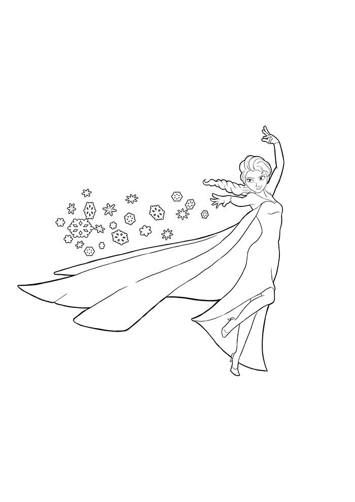 melhores desenhos da Elsa para colorir