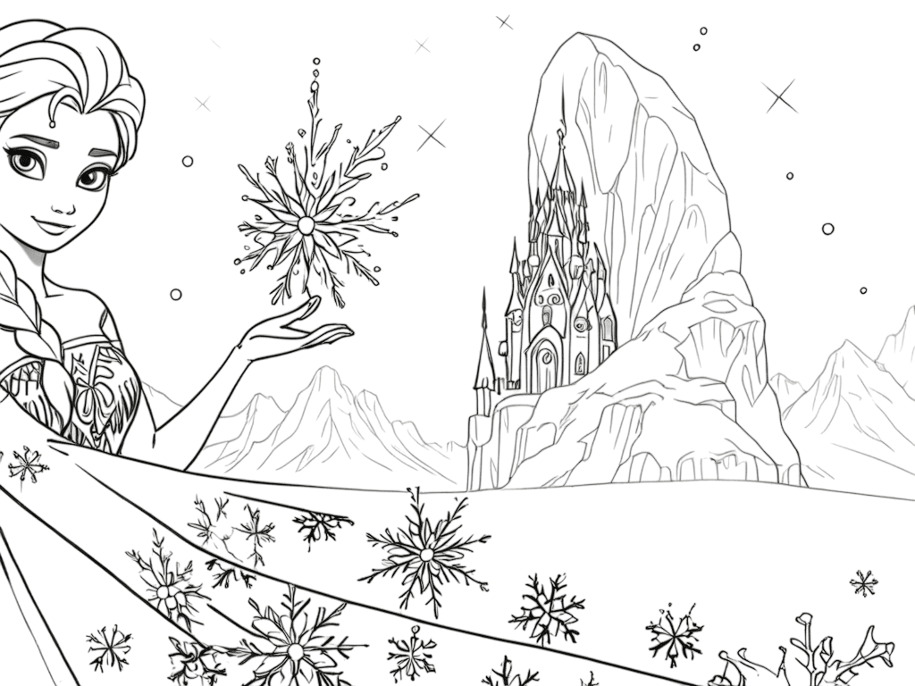 melhores desenhos da Elsa para colorir