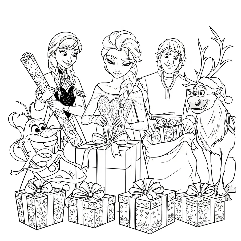 desenhos de Frozen vs. desenhos de Moana para colorir