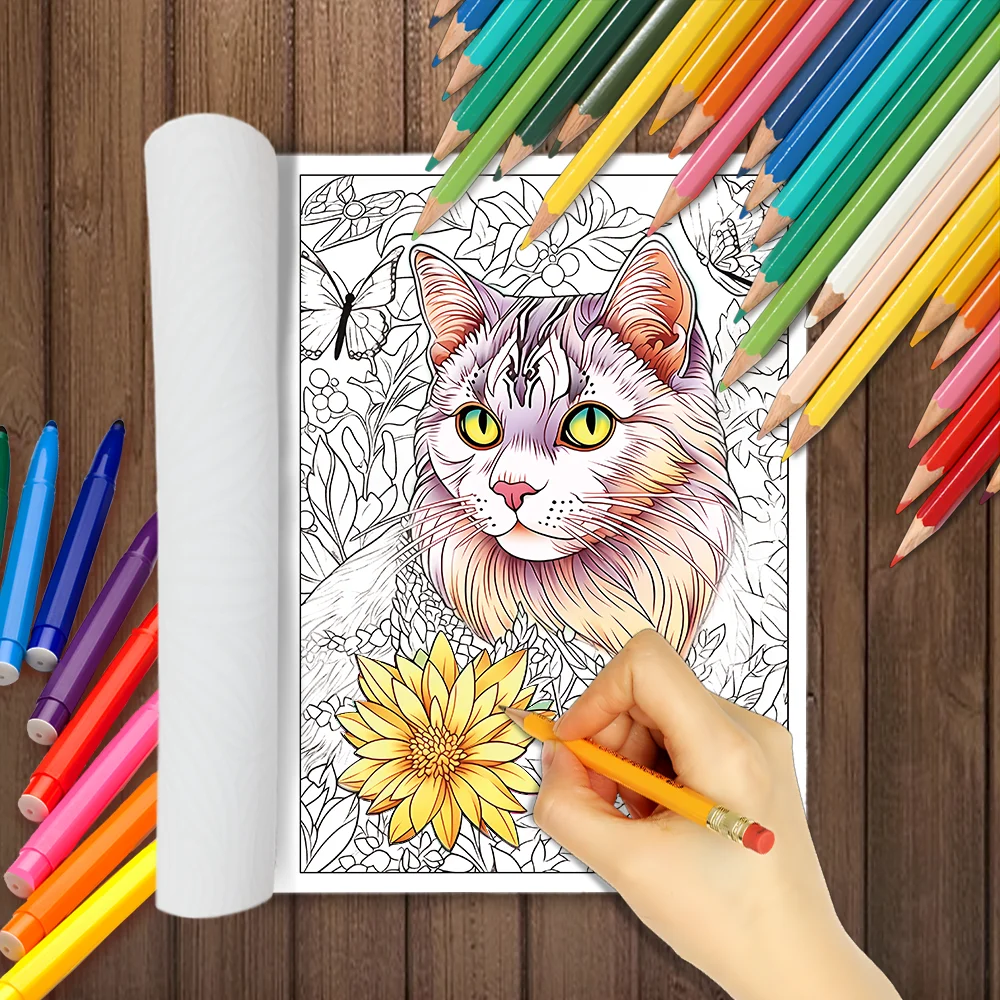 gato siamês para colorir