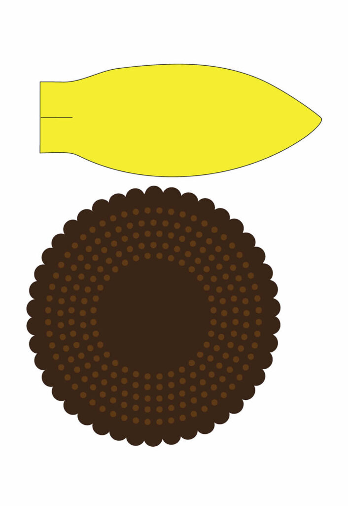 molde de girassol para imprimir vs. molde de girassol em EVA