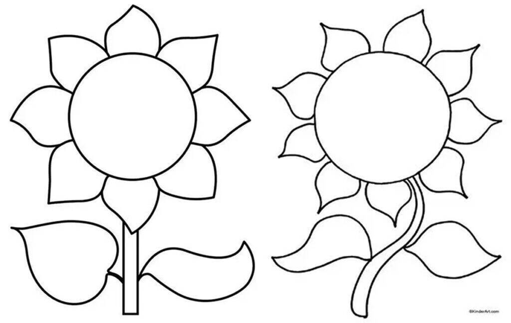 molde de girassol pequeno para imprimir e recortar