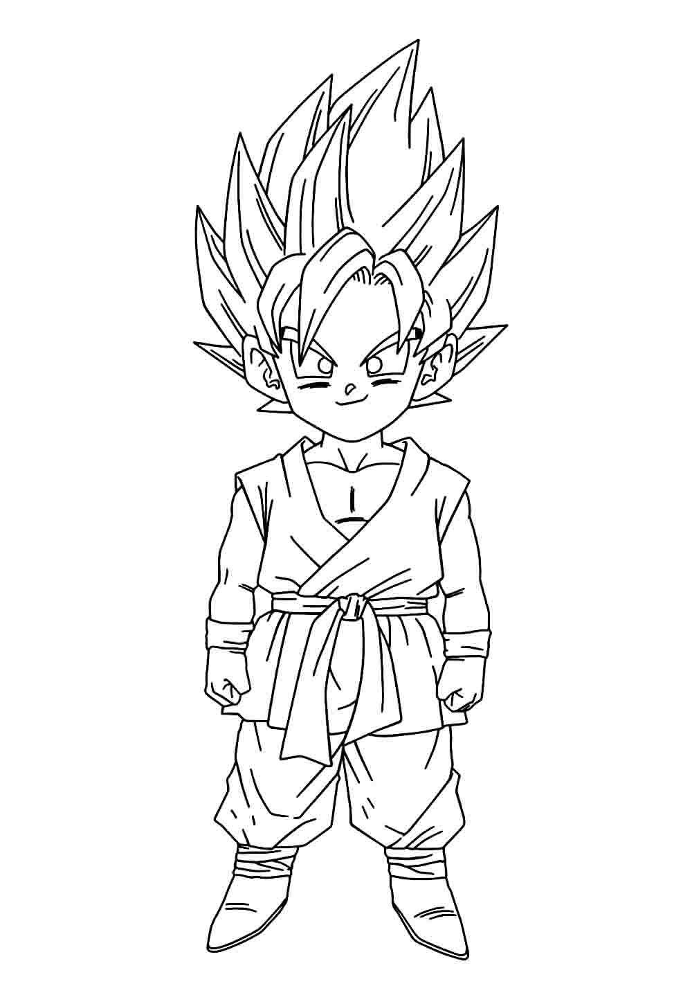 goku para colorir fácil