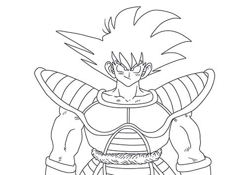 goku para colorir fácil