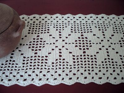 caminho de mesa crochê linha anne