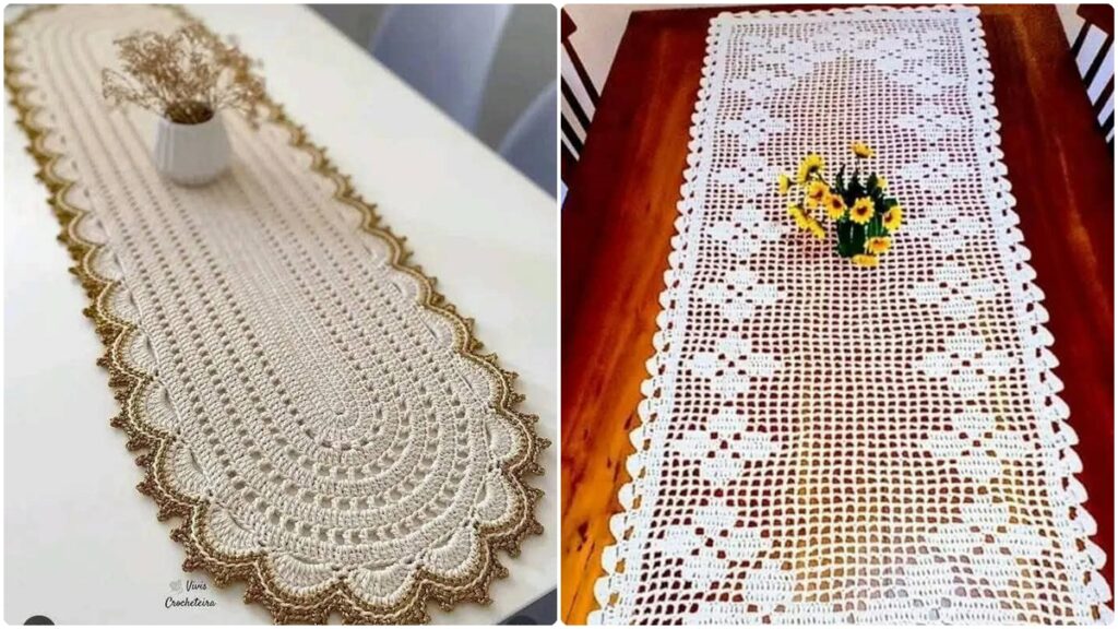 caminho de mesa crochê linha duna
