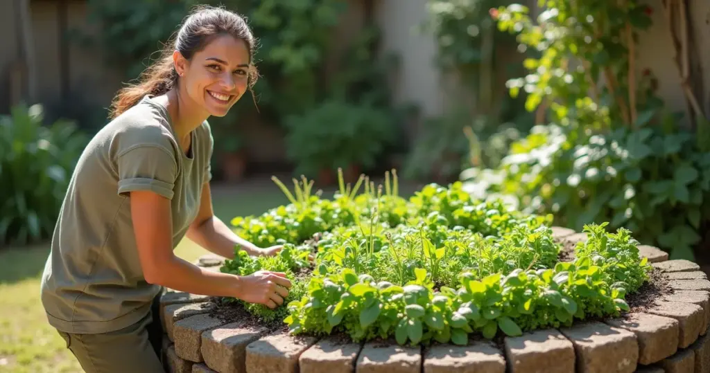 Horta em espiral de ervas: seu jardim completo em 1m² em 7 dias