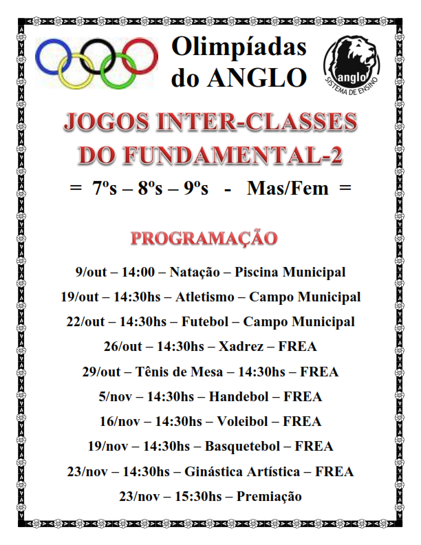 cartaz interclasse torcida