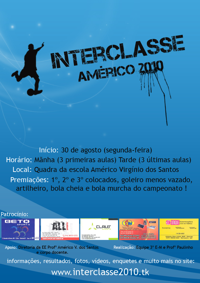 cartaz interclasse time