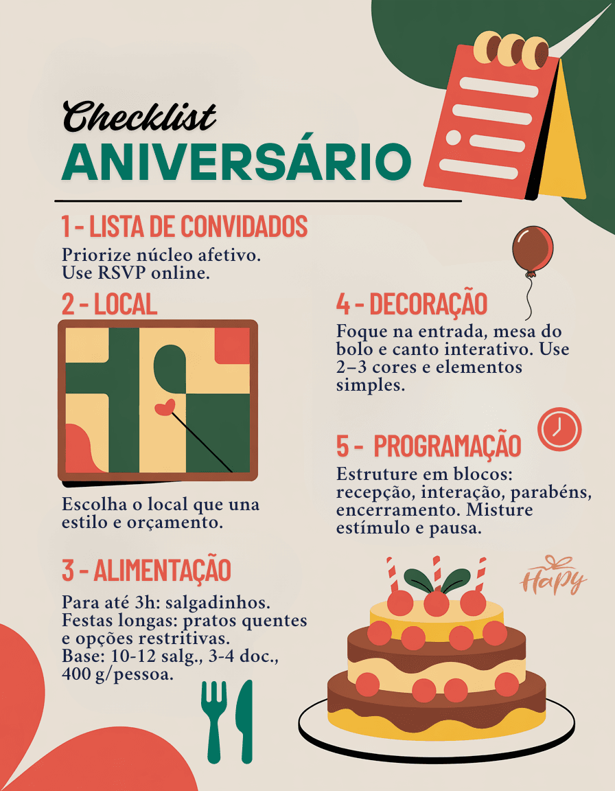 aniversário em casa vs. festa fora: qual escolher